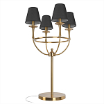 Настольная лампа на металлическом основании бронзового цвета с 4-мя черными конусовидными абажурами Dignity варинант исполнения - 3 | Loft Concept в Санкт-петербурге