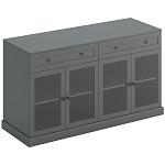 Широкая тумба с ящиками и стеклянными дверцами Percent Glass Cabinet варинант исполнения - 2 | Loft Concept в Санкт-петербурге