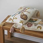 Чехол на подушку с кисточками и вышивкой птиц Ethnic mix Birds Square варинант исполнения - 5 | Loft Concept в Санкт-петербурге