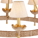 Люстра из кованого железа с отделкой плетеной веревкой и сусальным золотом Parisian Style варинант исполнения - 2 | Loft Concept в Санкт-петербурге