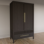 Шкаф платяной Primo с выдвижными ящиками шпон Темный орех варинант исполнения - 3 | Loft Concept в Санкт-петербурге