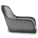 Барный стул со спинкой и подлокотниками на 4-х деревянных ножках Douglas Rhombus Серый Велюр варинант исполнения - 2 | Loft Concept в Санкт-петербурге