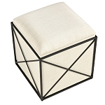 Пуф бежевый с черной металлической рамой Beige Pouf варинант исполнения - 3 | Loft Concept в Санкт-петербурге