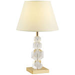 Настольная лампа с абажуром и основанием из хрусталя Neri Crystal Cubes Gold Table Lamp варинант исполнения - 1 | Loft Concept в Санкт-петербурге