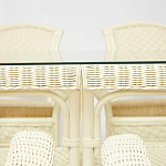 Комплект обеденный из ротанга Eloise grand white варинант исполнения - 3 | Loft Concept в Санкт-петербурге