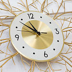 Часы настенные из металла золотые с белым циферблатом Current Time варинант исполнения - 2 | Loft Concept в Санкт-петербурге