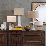 Настольная лампа с белым каркасом и тканевым абажуром Natural Stems варинант исполнения - 4 | Loft Concept в Санкт-петербурге