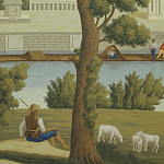 Обои ручная роспись Monuments of Paris Roberts on Sepia scenic paper варинант исполнения - 1 | Loft Concept в Санкт-петербурге