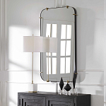 Зеркало настенное в черной металлической раме Mirror Cardinal варинант исполнения - 6 | Loft Concept в Санкт-петербурге