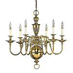 Люстра цвета латунь с 6-ю лампами в форме свечей в классическом стиле Hinkley варинант исполнения - 1 | Loft Concept в Санкт-петербурге