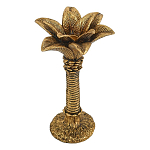Подсвечник в форме пальмы с резными листьями и текстурным основанием Golden palm leaves варинант исполнения - 1 | Loft Concept в Санкт-петербурге