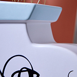 Ваза плоская белая с абстрактными черными линиями в форме лиц Faces of Imagination варинант исполнения - 5 | Loft Concept в Санкт-петербурге