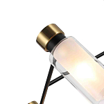 Люстра потолочная с 6-ю цилиндрическими плафонами из стекла и черным каркасом Noir Poise варинант исполнения - 2 | Loft Concept в Санкт-петербурге