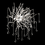 Бра с лучеобразным основанием и подвесками из прозрачного стекла в виде длинных капель Droplet Chandelier варинант исполнения - 10 | Loft Concept в Санкт-петербурге