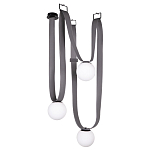 Подвесной светильник с серыми кожаными ремнями и белыми стеклянными плафонами в виде шаров Flos Wireline Lighting варинант исполнения - 1 | Loft Concept в Санкт-петербурге