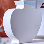 Ваза плоская белая с абстрактными черными линиями в форме лиц Faces of Imagination варинант исполнения - 7 | Loft Concept в Санкт-петербурге