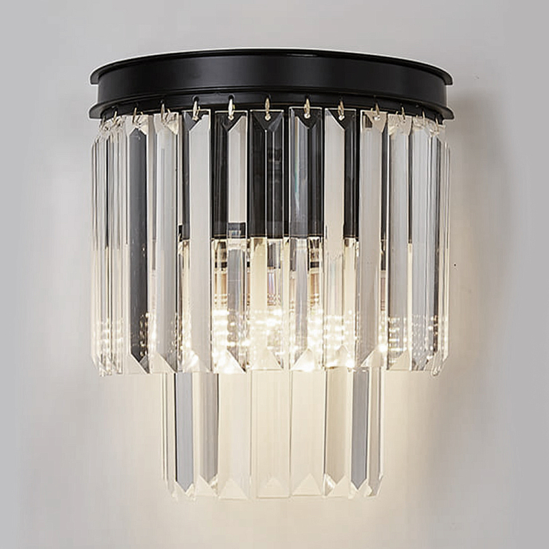 Бра  Odeon Clear Glass II Черный Хром Прозрачное Стекло в Санкт-петербурге | Loft Concept 