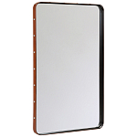 Зеркало прямоугольное в металлической раме с кожаной отделкой Loft in Reflection варинант исполнения - 2 | Loft Concept в Санкт-петербурге