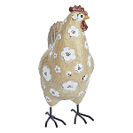 Статуэтка курица с белым цветочным узором и металлическими ножками Rustic Chicken варинант исполнения - 1 | Loft Concept в Санкт-петербурге