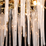 Люстра золотого цвета с декоративными ветками и длинными прозрачными стеклянными подвесами в форме сосулек Droplet Chandelier варинант исполнения - 5 | Loft Concept в Санкт-петербурге