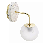 Бра с белым матовым плафоном в форме шара Round White Matte Lampshade варинант исполнения - 2 | Loft Concept в Санкт-петербурге