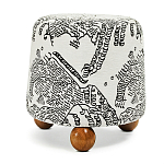 Пуф Wakonda с Круглыми ножками Черно-Белый орнамент варинант исполнения - 1 | Loft Concept в Санкт-петербурге