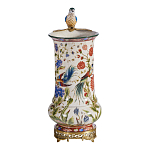 Ваза фарфоровая с птицей на бронзовой ветке и цветочной росписью Garden of Eden варинант исполнения - 4 | Loft Concept в Санкт-петербурге