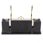 Настольный письменный набор из белого мрамора с часами Marble Accessory варинант исполнения - 3 | Loft Concept в Санкт-петербурге