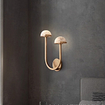 Бра с 2-мя мраморными плафонами на латунном корпусе Light Warm Light варинант исполнения - 1 | Loft Concept в Санкт-петербурге