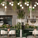 Люстра на штанге с 4-мя белыми шарообразными плафонами Bubble Chandelier варинант исполнения - 4 | Loft Concept в Санкт-петербурге