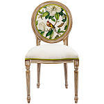 Стул бежевый из натурального бука с изображением птицы в саду Blooming Colored Birds варинант исполнения - 1 | Loft Concept в Санкт-петербурге