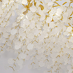 Люстра подвесная с золотистыми ветками и стеклянными подвесками в виде листьев Длина 130 см FAIRYTREE Light варинант исполнения - 5 | Loft Concept в Санкт-петербурге