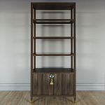 Стеллаж со стеклянными полками Elsa Dreams Walnut варинант исполнения - 6 | Loft Concept в Санкт-петербурге