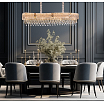 Люстра волнистой формы с каскадом из прозрачного хрусталя Constant Sparks варинант исполнения - 3 | Loft Concept в Санкт-петербурге