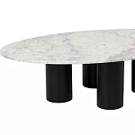 Кофейный столик овальный с мраморной столешницей на 4-х массивных ножках Demonstration of Taste варинант исполнения - 1 | Loft Concept в Санкт-петербурге