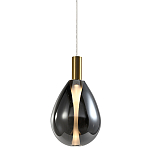 Подвесной светильник со стеклянным плафоном в форме капли дымчатого цвета NAOMI drop smoke варинант исполнения - 1 | Loft Concept в Санкт-петербурге