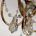  Бра в классическом стиле с 3-мя лампами в виде свеч на овальном зеркальном основании с хрустальными подвесками и подсвечниками Feiss варинант исполнения - 2 | Loft Concept в Санкт-петербурге