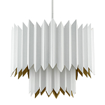 Люстра белая с гофрированным двойным абажуром Corrugated Double Lampshade варинант исполнения - 2 | Loft Concept в Санкт-петербурге