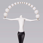 Торшер черно-белая статуэтка Девушка Girl Carries Light Balls варинант исполнения - 2 | Loft Concept в Санкт-петербурге