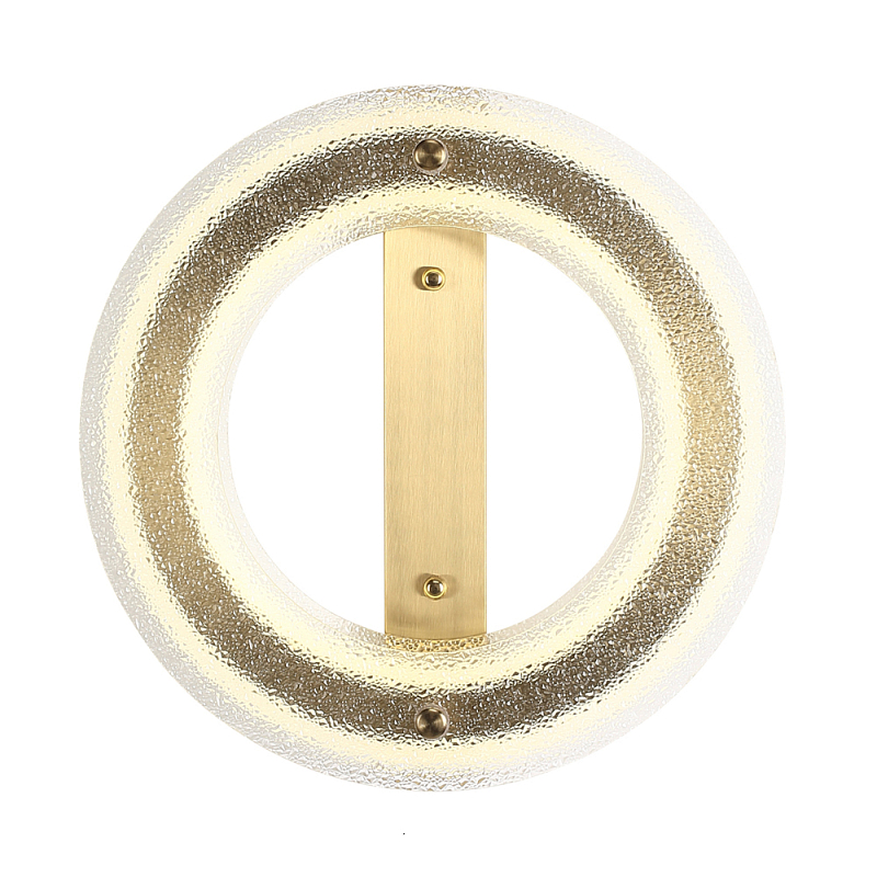 Бра круглое с эффектом морозного стекла Freezing Pattern Прозрачное Стекло Золотой в Санкт-петербурге | Loft Concept 