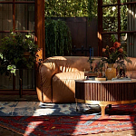 Трехместный диван с кожаной обивкой коричневый Coste Leather Sofa варинант исполнения - 8 | Loft Concept в Санкт-петербурге