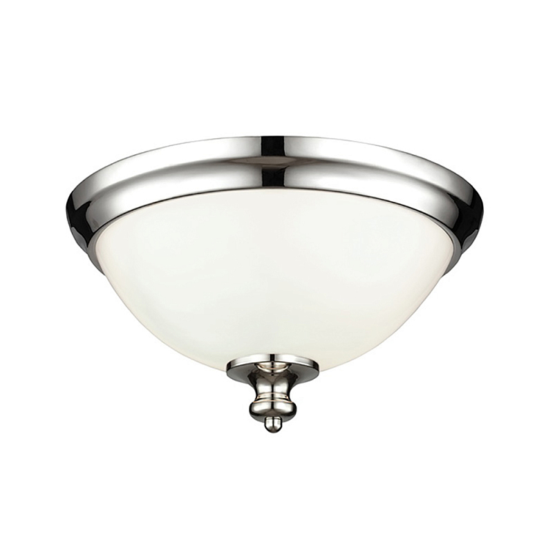 Потолочный светильник в форме чаши из белого матового стекла Feiss Никель Белый в Санкт-петербурге | Loft Concept 