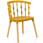 Пластиковый стул на ножках из массива бука Ferret Spiral Mustard варинант исполнения - 1 | Loft Concept в Санкт-петербурге