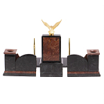 Настольный письменный набор из лемезита и змеевика с декором в виде Орла в подарочной упаковке Successful Leader варинант исполнения - 6 | Loft Concept в Санкт-петербурге