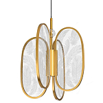 Люстра с гравировкой на акриловых плафонах Gravyura Bronze D 33 см варинант исполнения - 1 | Loft Concept в Санкт-петербурге