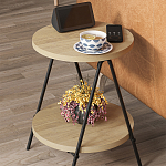 Стол приставной с 2-мя круглыми столешницами из дерева ESSEL OAK варинант исполнения - 4 | Loft Concept в Санкт-петербурге