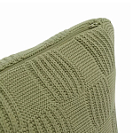 Подушка из хлопка рельефной вязки зеленого цвета Eden Line варинант исполнения - 2 | Loft Concept в Санкт-петербурге