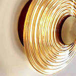 Бра с рельефным круглым плафоном янтарного цвета Savio Glass Disc Light варинант исполнения - 3 | Loft Concept в Санкт-петербурге