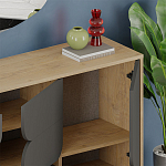 Комод цвета древесины с 3-мя дверцами и выдвижным ящиком темно-серого цвета SPARK CONSOLE OAK ANTHRACITE варинант исполнения - 4 | Loft Concept в Санкт-петербурге