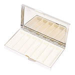 Таблетница карманная прямоугольная на 7 отделений с зеркалом и накладкой из натурального камня Турмалин Silver Stone Pillboxes варинант исполнения - 3 | Loft Concept в Санкт-петербурге